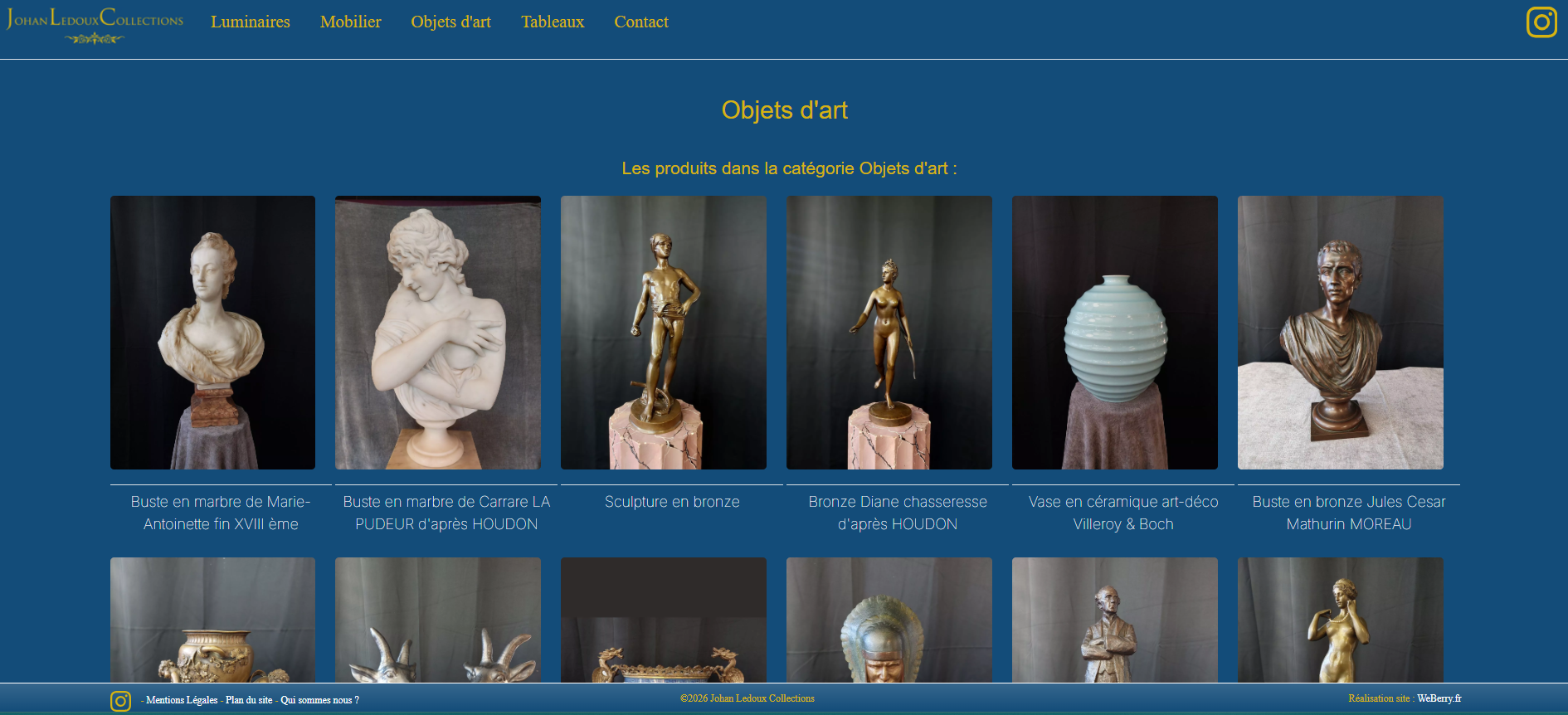 Aperçu du site Johan Ledoux Collections