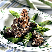 recette MÃ©li-mÃ©lo de morilles aux asperges