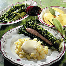 recette Pomme vapeur et saucisse en papillote de chou