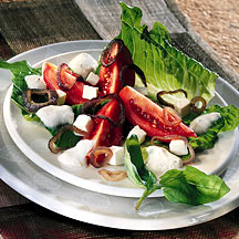 recette Salade romaine aux anneaux d'oignon rÃ´ti